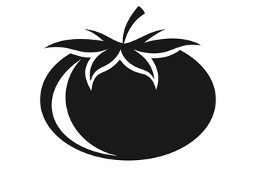 tomato silhouette line art vector illustration with a white background