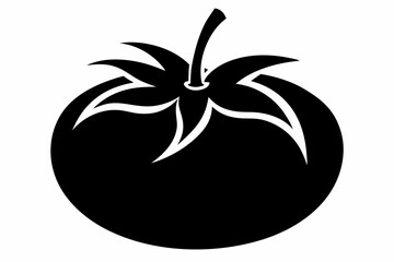 tomato silhouette line art vector illustration with a white background
