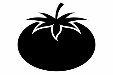 tomato silhouette line art vector illustration with a white background
