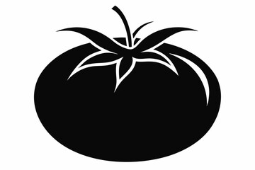 tomato silhouette line art vector illustration with a white background