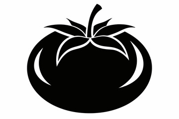 tomato silhouette line art vector illustration with a white background