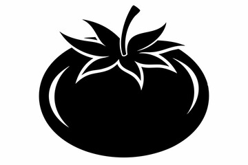 tomato silhouette line art vector illustration with a white background