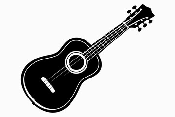 Fototapeta premium ukulele silhouette line art vector illustration with a white background