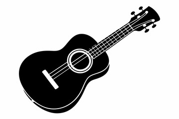 Fototapeta premium ukulele silhouette line art vector illustration with a white background