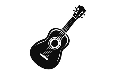Fototapeta premium ukulele silhouette line art vector illustration with a white background