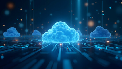 Obraz premium Cutting Edge Hybrid Cloud Platform: Seamlessly Blend Public & Private Resources for Enhanced Scalability, Security, & Operational Efficiency in Dynamic Enterprise Workloads - Photo Stock Concept with 