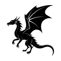 Fototapeta premium a dragon in flight silhouette