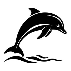 a dolphin jumping out of water silhouette