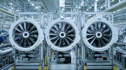Ducted centrifugal fan mounted above assembly line for cooling