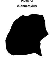 Portland (Connecticut) blank outline map