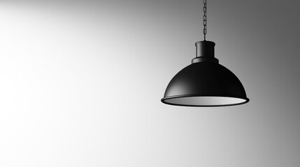 Obraz premium High-key shot of a single overhead pendant light casting minimalist shadow