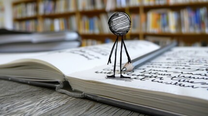 Stick Figure Studying with Flashcards: A stick figure reviewing flashcards, reinforcing key concepts and preparing for an upcoming exam by testing memory and understanding.
