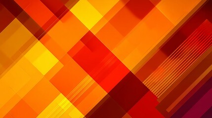 Abstract geometric gradient background blending yellow, orange and red tones with futuristic triangles, squares, stripes and lines for modern web banner design