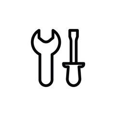 Vector spanner icon with clean lines. Ideal for mechanic tools, automotive, repair, industrial maintenance, and construction themes.