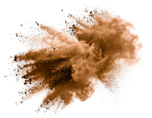 Abstract brown powder explosion, dynamic cloud