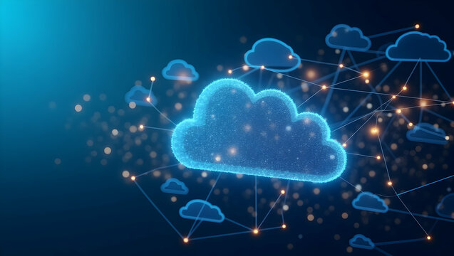 High-Resolution Cloud Ecosystem Photography: Showcasing Synergy in Digital Environments for Enhanced IT Platform Integration and Innovation - Perfect for Photo Stock Use with Left Space