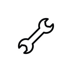 Vector spanner icon with clean lines. Ideal for mechanic tools, automotive, repair, industrial maintenance, and construction themes.