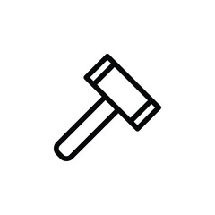 Minimal hammer icon in vector style. Perfect for repair, carpentry, construction tools, DIY projects, and building-themed designs.