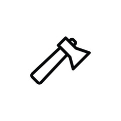 Clean vector axe icon, ideal for forestry, lumberjack tools, survival gear, camping, and chopping wood illustrations or designs.