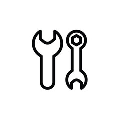 Vector spanner icon with clean lines. Ideal for mechanic tools, automotive, repair, industrial maintenance, and construction themes.
