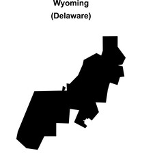 Wyoming (Delaware) blank outline map
