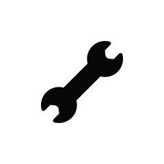 Vector spanner icon with clean lines. Ideal for mechanic tools, automotive, repair, industrial maintenance, and construction themes.