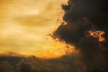 Vibrant clouds at sunset, a kaleidoscope of colors.