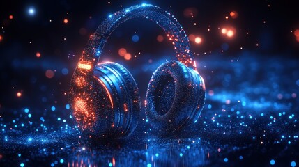 Futuristic headphones in vibrant colors