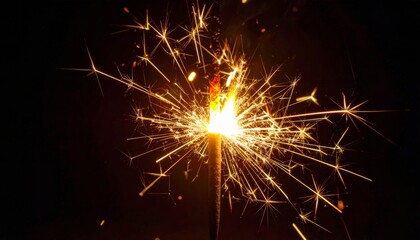 burning sparkler casting light on a dark background