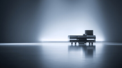 Fototapeta premium Futuristic design of a sleek, modern product illuminated in dramatic lighting.