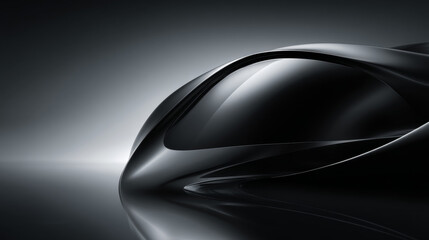 Futuristic design featuring sleek, smooth surfaces with a glossy black finish.