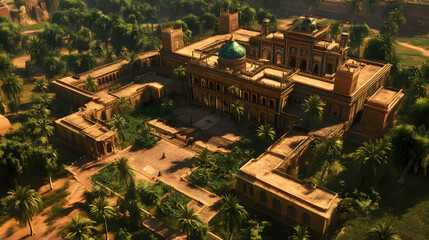Fototapeta premium Ancient Palace Gardens Oasis Sun