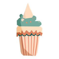 vector illustration of a cupcake