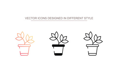Plant Pot icon design with white background stock illustration
