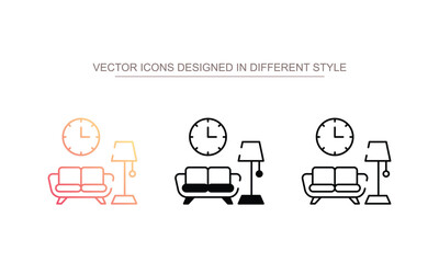 Living Room icon design with white background stock illustration