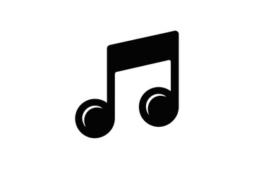 Music note icon vector illustration black and white