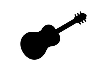 Acoustic guitar silhouette music instrument icon