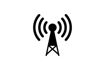 Communication tower signal broadcast vector graphic