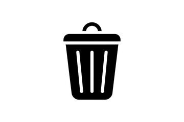 Trash can waste bin garbage container icon vector