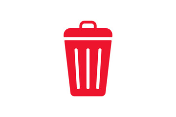 Red trash can icon vector illustration design art