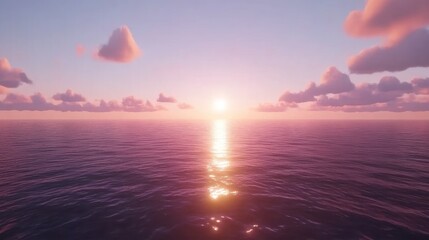 Naklejka premium Peaceful Sunset Over Calm Ocean