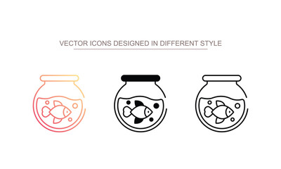 Fish Bowl icon design with white background stock illustration