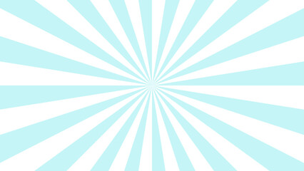 Blue pop sunburst background. Pop bright concentration line background and promotional template.