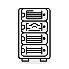 Fototapeta premium 2D server web icon in line style Icons, Flat lay Icon