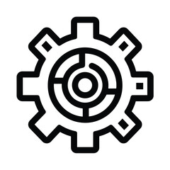 Obraz premium 2D setting web icon in line style Icons, Flat lay Icon