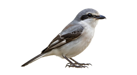 Isolated Loggerhead Shrike bird perched, showcasing its distinctive features