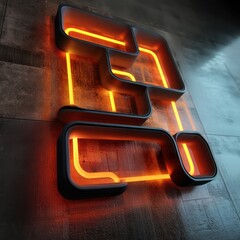 LED icon featuring a liquid metal finish with neon accents, adding a bold and contemporary feel.