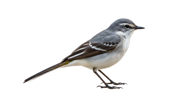 Elegant white wagtail perched in serene isolation against a clean background