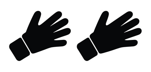 Pair of Black Silhouette Gloves Icon Design