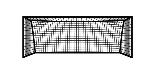 Black and White Soccer Goal Net Illustration